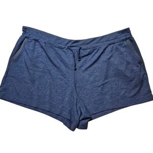 Terra & Sky Women's 2X‎ Blue Knit Lounge Shorts Plus Size Drawstring Pockets